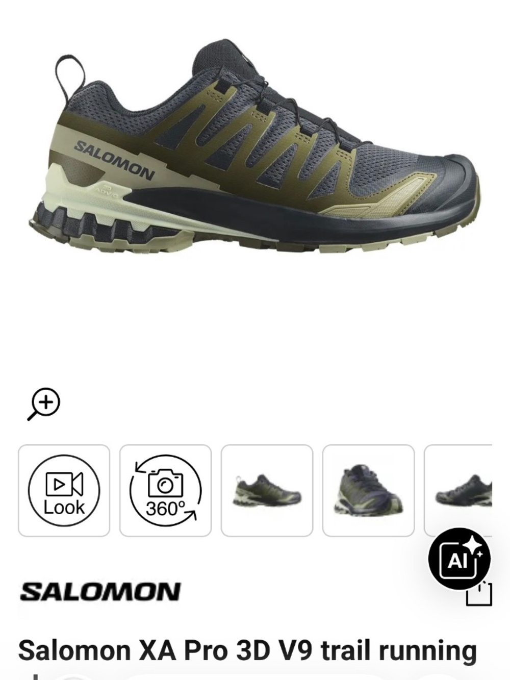 Salomon trail running shoe